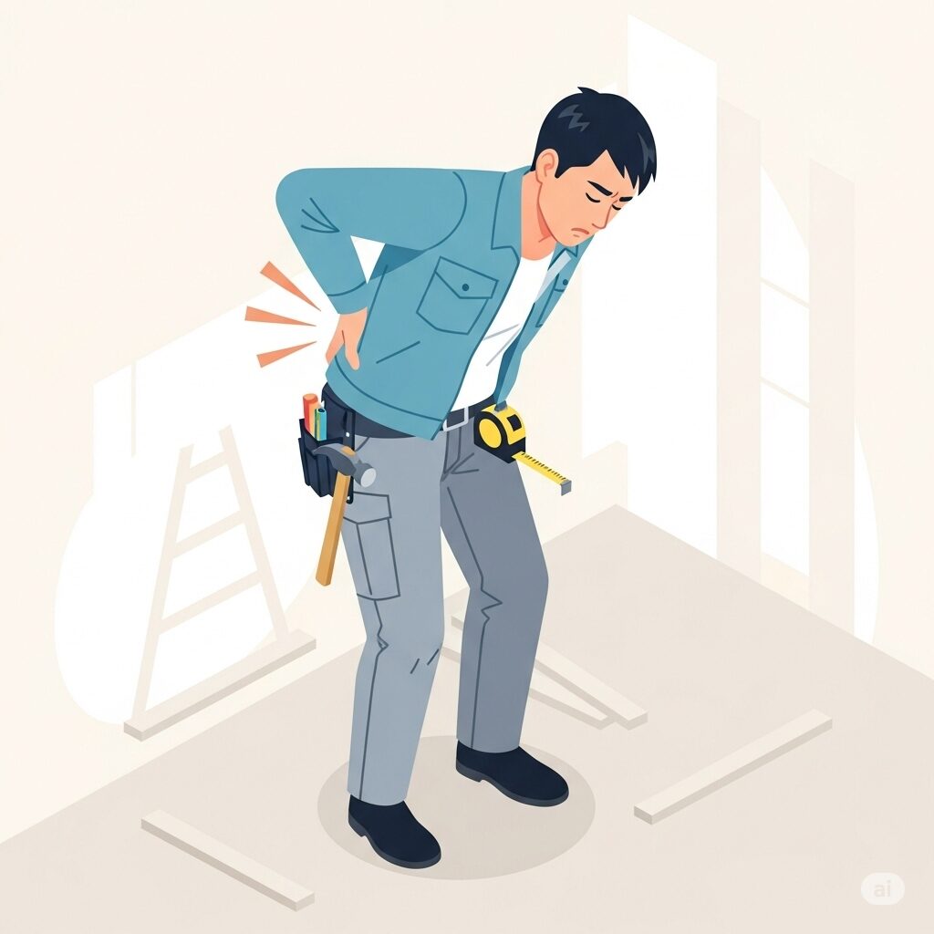 腰痛に悩むリフォーム職人