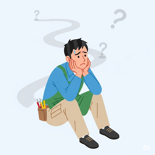 将来を不安視する職人