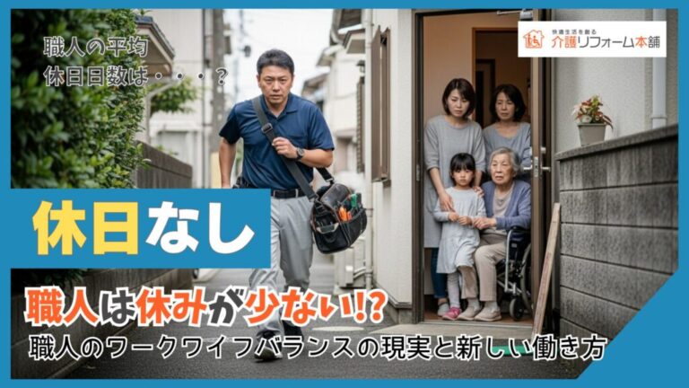職人の平均休み日数は？休みが少ないのは本当？