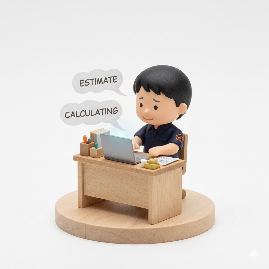 見積を作成するリフォームスタッフ