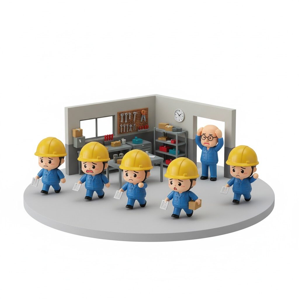 退職する従業員たち