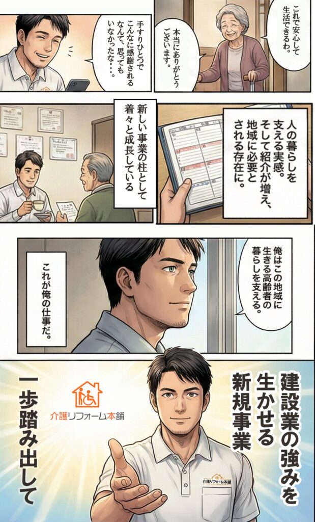 介護リフォームマンガ、新規事業。エンディング