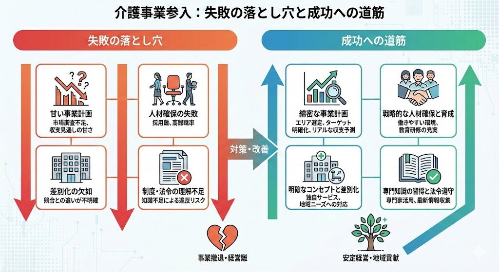 介護事業への参入失敗事例と成功の道筋
