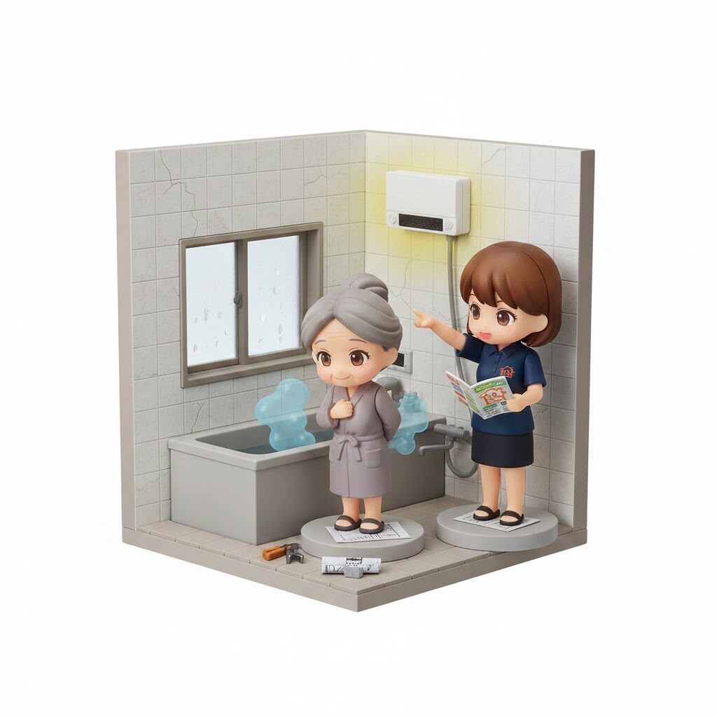 ヒートショック対策で浴室リフォームを提案する娘